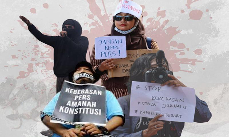 Ilustrasi Aksi Jurnalis menuntut upah layak,