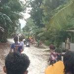 Kondisi ruas jalan di wilayah Kabupaten Bima yang diterjang banijr.